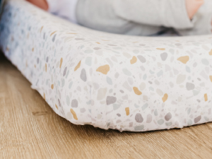 neutral abstract print changing pad cover