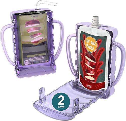 Dinneractive Sip Wiz - Baby Pouch Holder No Squeeze Pouch Food Pouches & Juice Box Holder - Anti-Squeeze Yogurt Pouch Reusable Toddler Essentials - Jamouz