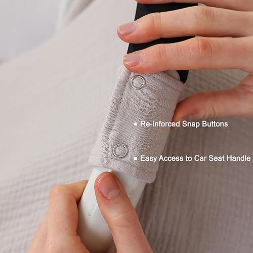 100% Muslin Cotton Car Seat Cover Baby, Carseat Canopy Cover, Universal Fit Stroller Covers for Boys and Girls (Roman Green) - Jamouz