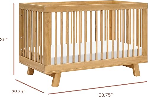 babyletto Hudson 3-in-1 Convertible Baby Crib with Toddler Bed & Daybed Conversion - Easy to Assemble - GREENGUARD Gold Certified w/ 4 Adjustable Mattress Heights - Natural - Jamouz