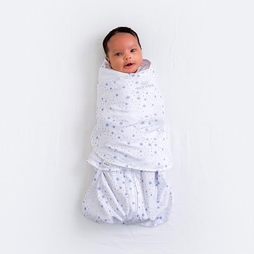 HALO 100% Cotton Sleepsack Swaddle, 3-Way Adjustable Wearable Blanket, TOG 1.5, Baby Blue, Newborn, 0-3 Months - Jamouz