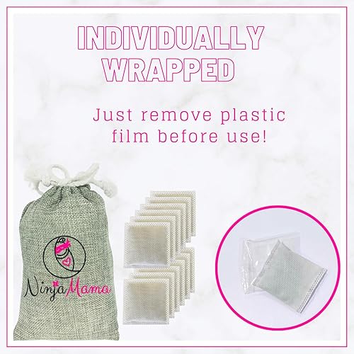 Diaper Pail Deodorizer. Compatible with Most Pails Bamboo Carbon Charcoal Filters, Odor Eliminating Refills for Disposable and Cloth Diapers, Trash Cans and Shoes.12 Pack - Odorless - Jamouz