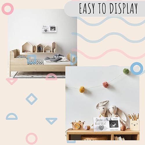 Baby Sonogram Picture Frame with Countdown Weeks - Standard 4'x3' Ultrasound Photo - Pregnancy Announcements Ideas - Gender Reveal Baby-Shower Gift - New Mom Expecting Parents to Be Keepsake Gifts - Jamouz