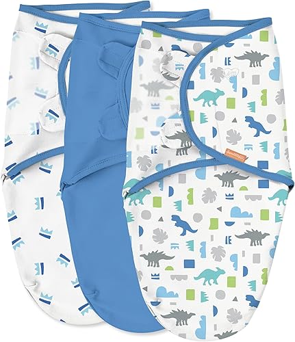 SwaddleMe by Ingenuity Original Swaddle with Easy-Change, 100% Cotton, Improves Sleep & Calms Startle Reflex, 3-6 Months, 3-Pack - Mountaineer - Jamouz