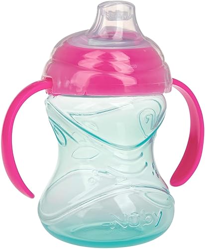 Nuby Clik-It Soft Spout No-Spill Training Sippy Cup with Handles - (3-Pack) 10 Oz - 4+ Months - Neutral - Jamouz