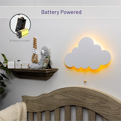 Lumipets Lighted Balloons, Nursery Night Light, Wall Mounted Lighted, Battery Operated Cloud Light Sign–Lightweight Kids Night Light for Babies, Toddlers, Kids - 17.7 x 11.2 x 1.5-in - Jamouz