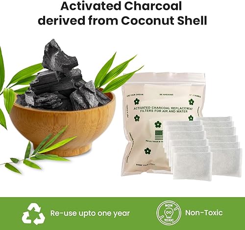 Green Piece® 12 Pack - Overstuffed - All-Natural Baby Diaper Pail Deodorizer | Activated Charcoal Air Purifier Compatible with Diaper Pails, Shoe Closets, Trash Cans, Pets - Made in The USA - Jamouz