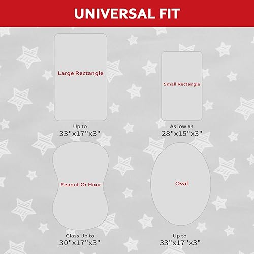 Bassinet Mattress Pad Cover 33' X 17', Waterproof, Flexible for Different Cradle and Bassinet Mattress- Rectangle,Hourglass,Oval, 2 Pack, Soft & Breathable, Grey & Navy - Jamouz