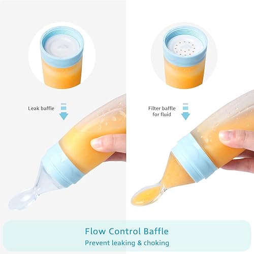 Termichy Baby Food Dispensing Spoon: Squeeze Feeder Dispenser for Baby - Self Feeding Bottle Spoon - Jamouz