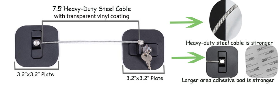 strong black fridge lock