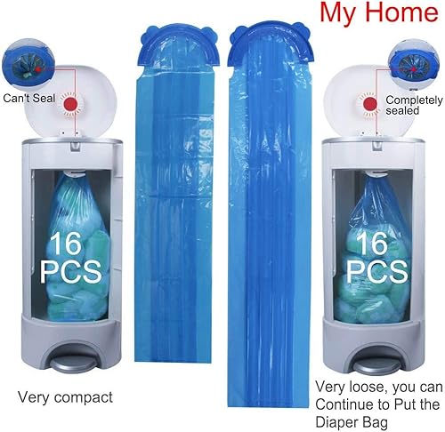 Diaper Pail Refill Bags, 1088 Counts, 34 Bags, Fully Compatible with Arm&Hammer Disposal System - Jamouz