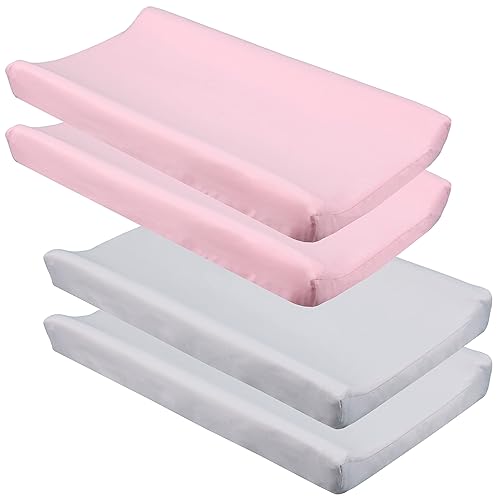 CaSaJa Navy Diaper Changing Pad Cover with Strap Holes Set of 3, Snug Fit 4-Sided Contoured Changing Table Pad 16x31 16x32, Fitted Change Pad Sheet for Baby Boy, 100% Silky Soft Microfiber - Jamouz