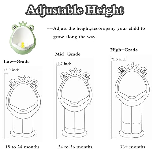 Frog Pee Training,Potty Training Urinal for Boys Kids Toddler Standing Urinal Wall-Mounted Toilet with Funny Aiming Target,Green - Jamouz