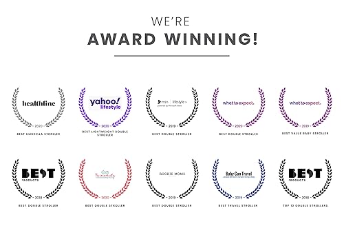 Delta Children LX Side by Side Stroller - with Recline, Storage & Compact Fold, Grey - Jamouz