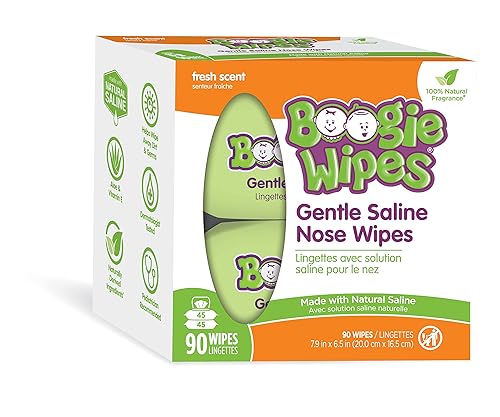 Saline Nose Wipes by Boogie, for Baby & Kids, Face, Hand & Body, FSA/HSA Eligible, Made with Vitamin E, Aloe, and Natural Saline, Unscented, 30 Count (Pack of 6) - Jamouz