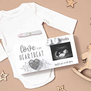 Love at First Heartbeat Sonogram Frame Countdown