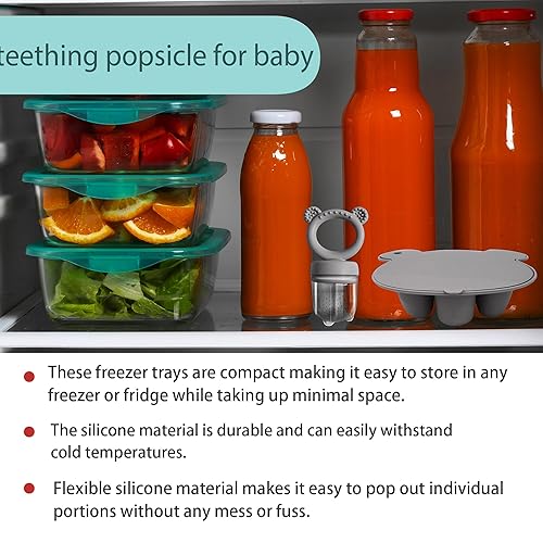 Baby Food Freezer Tray and Teething Popsicle Molds – The Perfect Solution for Your Little One's Teething and Feeding Needs - Jamouz