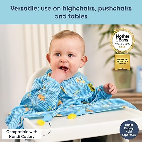 BIBaDO - Long Sleeve Baby Bibs - Babies & Toddlers 6-36 Months - Coverall Baby Led Weaning Bib - Easy Wipe, Soft & Waterproof - Jamouz