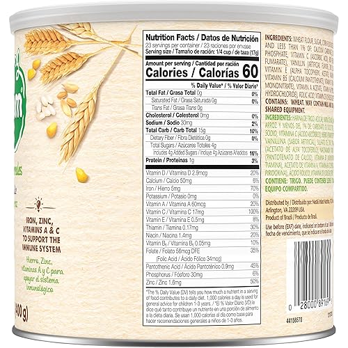 Nestle Nestum Junior Cereal, 3 Cereals - Wheat, Corn & Rice, Made for Toddlers 12 Months, 14.1 OZ Canister (Pack of 1) - Jamouz
