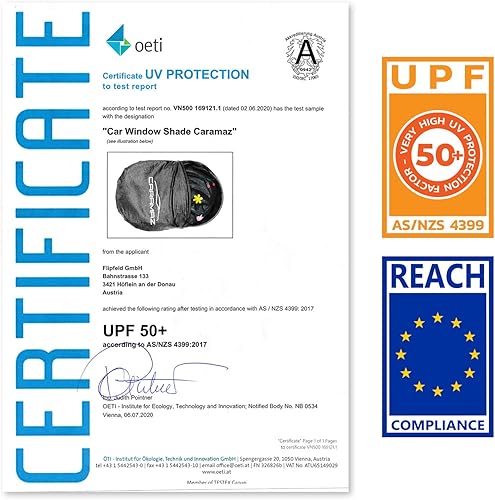 Car Window Shade for Baby with Certified UV-Protection 2 Pack - 20'x12' - Jamouz