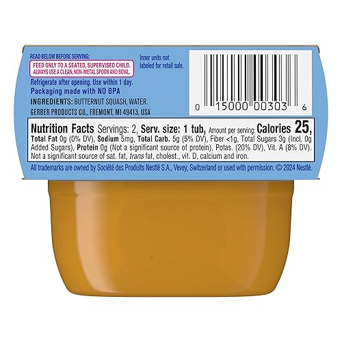 Gerber 1st Foods Baby Food, Prune Puree, Natural & Non-GMO, 2 Ounce Tubs, 2-Pack (Pack of 8) - Jamouz