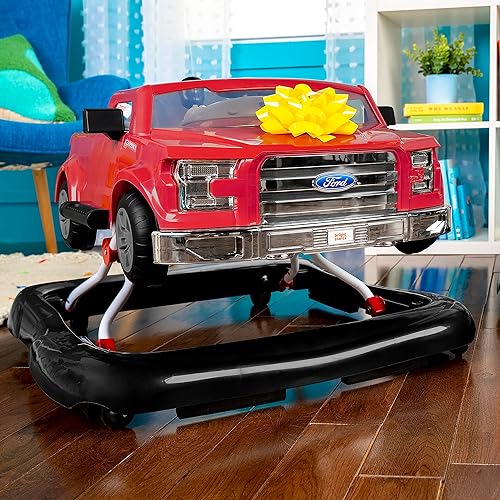 Bright Starts Ford F-150 4-in-1 Agate Black Baby Activity Center & Push Walker with Removable Interactive Steering Wheel-Toy, 6 Months and up - Jamouz