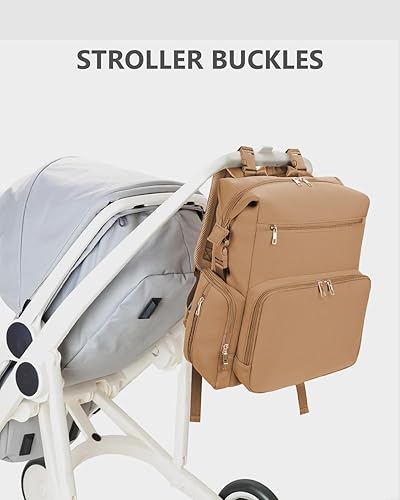 CEI-CEI Neoprene Diaper Bag Backpack with Changing Pad, Large Newborn Baby Maternity Bags Travel Tote with Insulated Pockets (Black) - Jamouz