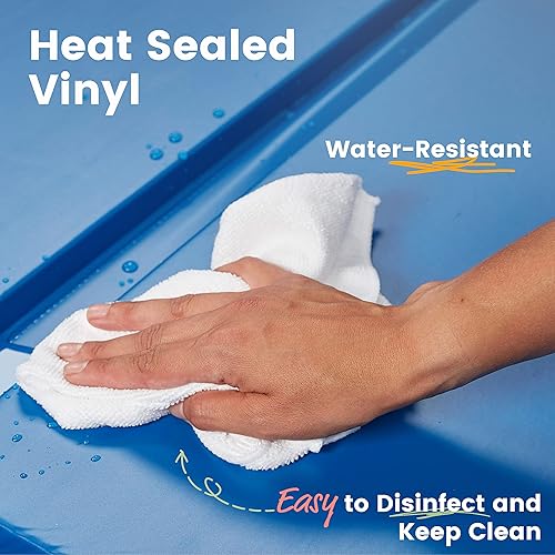 ECR4Kids Premium Folding Rest Mat, 3-Section, 2in, Sleeping Pad, Blue/Red, 5-Pack - Jamouz