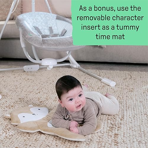 Ingenuity InLighten 5-Speed Baby Swing - Swivel Infant Seat, 5 Point Safety Harness, Nature Sounds, Lights - Nally Owl - Jamouz