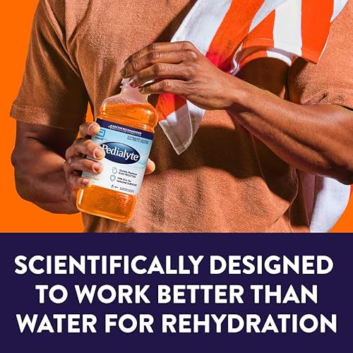 Pedialyte Electrolyte Solution, Unflavored, Hydration Drink, 33.8 Fl Oz. (Pack of 4) - Jamouz