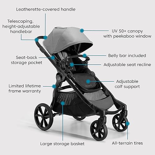 Baby Jogger City Select 2 Single-to-Double Modular Travel System, Includes City GO 2 Infant Car Seat, Radiant Slate - Jamouz