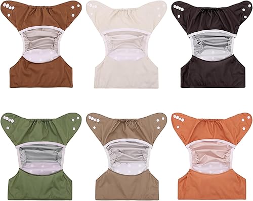 ALVABABY 6pcs Cloth Diaper Covers &1 Wet Dry Bag, Washable Reusable Cloth Diaper Shell for Prefold with Multi-Functional Bag, Flat or Fitted Diaper Inserts 6NKZ04 - Jamouz