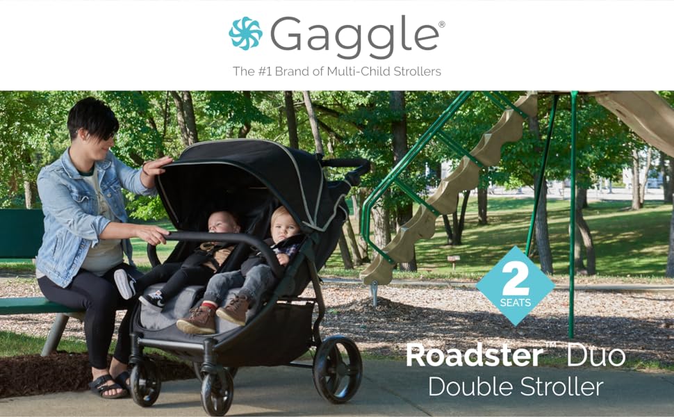 Family walk with the Gaggle Roadster Duo Stroller