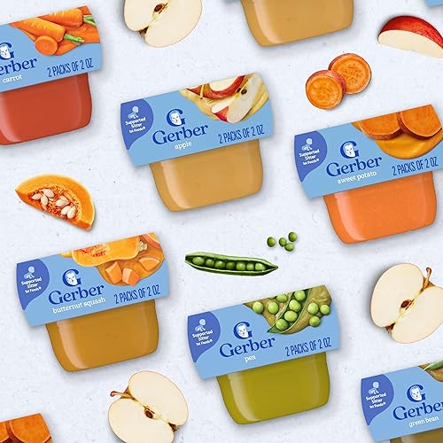 Gerber 1st Foods Baby Food, Prune Puree, Natural & Non-GMO, 2 Ounce Tubs, 2-Pack (Pack of 8) - Jamouz
