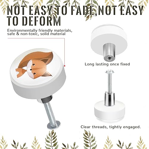 12 Pieces Woodland Animal Dresser Knobs Soft Rubber Kitchen Cabinet Knobs Safari Animal Print Dresser Knobs Drawer Pull Handle Knobs for Kids Home Nursery Dresser Drawer Furniture Cupboard - Jamouz