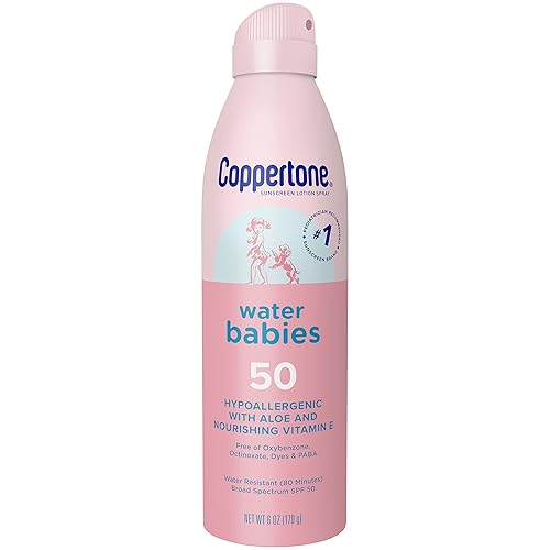 Coppertone WaterBabies Baby Sunscreen Spray SPF 50, Spray On Sunscreen for Babies, Water Resistant, Pediatrician Recommended, 6 Oz, Pack of 3 - Jamouz