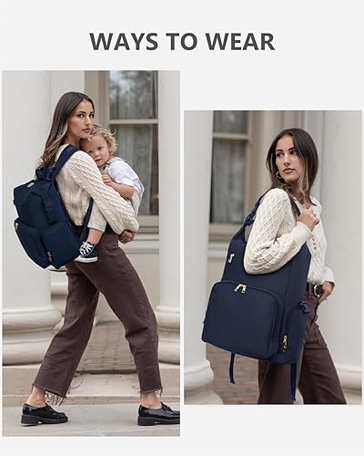 CEI-CEI Neoprene Diaper Bag Backpack with Changing Pad, Large Newborn Baby Maternity Bags Travel Tote with Insulated Pockets (Black) - Jamouz