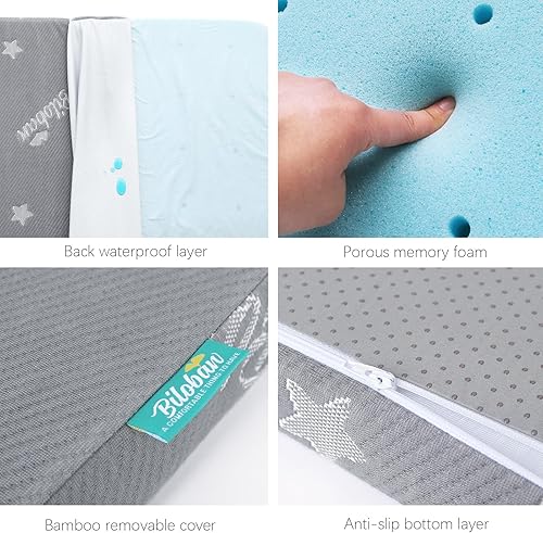 Bassinet Mattress Pad 24 x 42 Compatible with Lotus Travel Crib, Waterproof Breathable Soft Baby Foam with Removable Zippered Cover - Jamouz