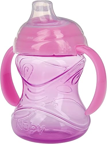 Nuby Clik-It Soft Spout No-Spill Training Sippy Cup with Handles - (3-Pack) 10 Oz - 4+ Months - Neutral - Jamouz