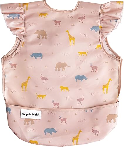 Tiny Twinkle Mess Proof Baby Bib - Waterproof Toddler and Baby Apron Bib - Machine Washable - PFAS and BPA Free - Jamouz