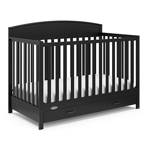 Graco Benton 5-in-1 Convertible Crib (White) – GREENGUARD Gold Certified, Converts from Baby Crib to Toddler Bed, Daybed and Full-Size Bed, Fits Standard Full-Size Crib Mattress - Jamouz