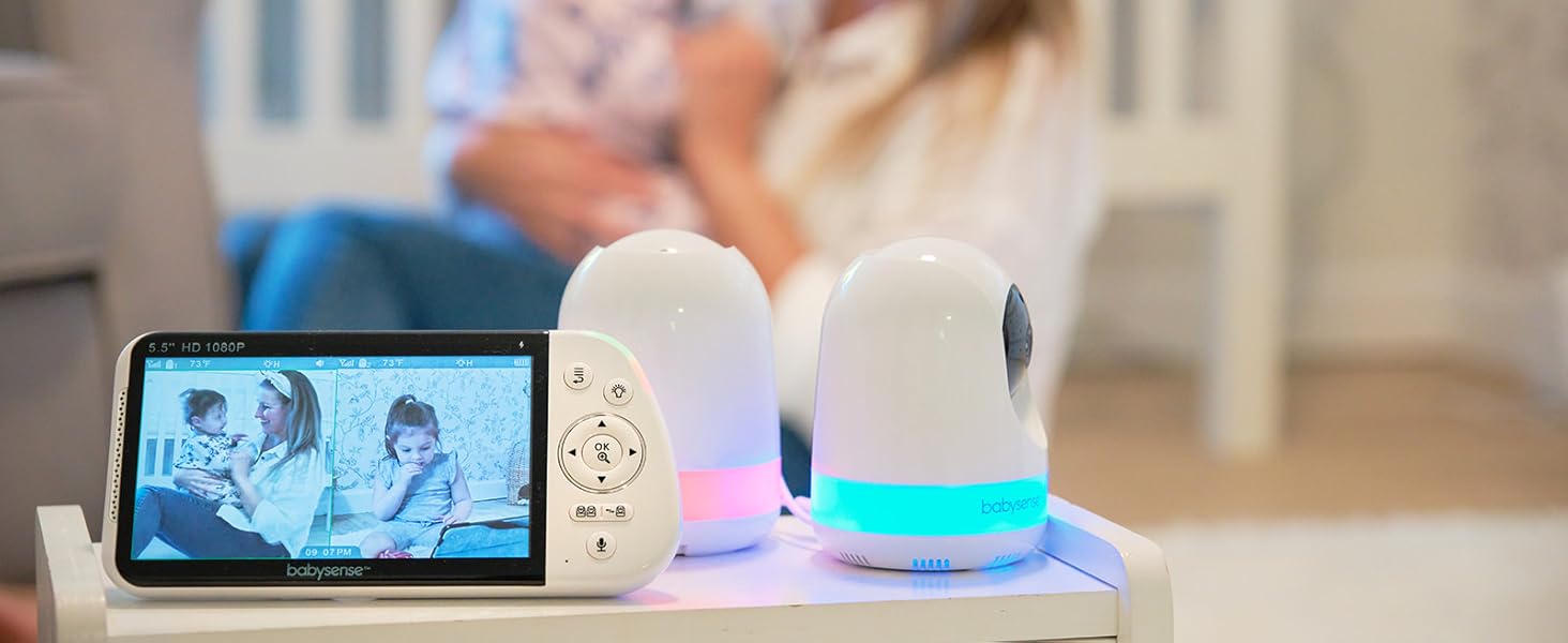 Babysense 5.5” 1080p Full HD Split-Screen Baby Monitor
