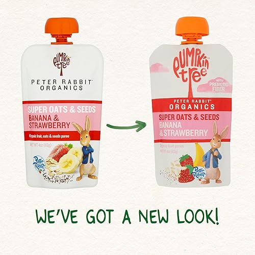 Pumpkin Tree Organics Super Oats & Seeds, Banana & Strawberry, 4 Ounce (Pack of 10) - Jamouz