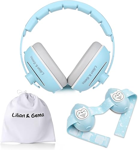 Lilian&Gema 2-in-1 Baby Ear Muffs Noise Protection, Noise Cancelling Headphones for Baby & Toddler up to 4 Years - Jamouz