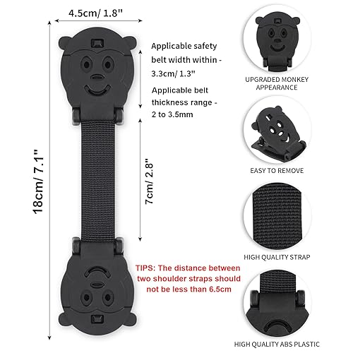 Anti Escape Buckle Lock Clip Baby Harness Chest Clip, Baby Safety Strap Prevent Children/Kids(Under 1.5 Years Old) Taking Their Arms Out of High Chairs/Strollers/Baby Reins(2 Pack) - Jamouz