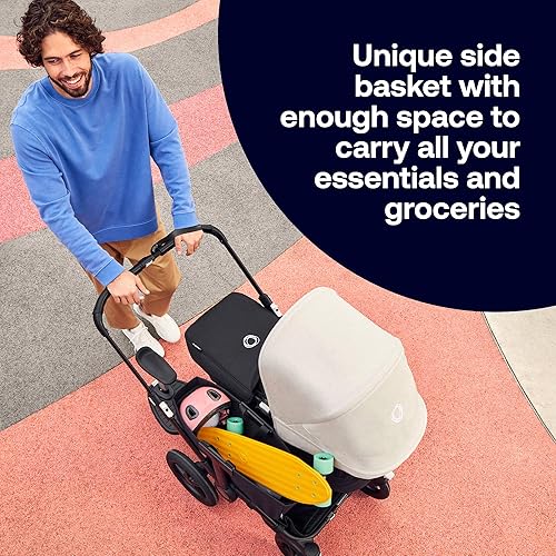 Bugaboo Donkey 5 Mono Complete - Single Stroller Converts to Side-by-Side Double Stroller, Multiple Seat Positions - Alu/Midnight Black-Midnight Black - Jamouz