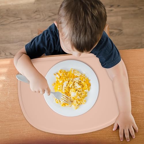 Cuddle Campus Set of 3 Silicone Placemats with Raised Edges for Kids,Toddlers,Babies, Non-Slip Dinning Table Mat, Baby Eating Mat, Food Mat - Jamouz