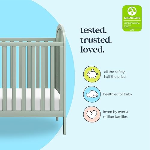 DaVinci, Beau 3-in-1 Convertible Crib in Light Sage, GREENGUARD Gold Certified - Jamouz