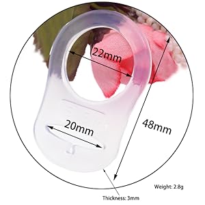 Good size of soft silicone pacifier clip for NUK / MAM pacifiers 