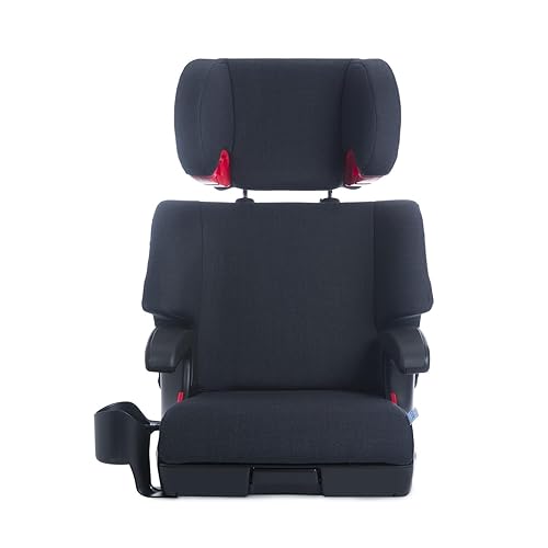Clek Oobr High Back Booster Seat with Adjustable Headrest, Reclining Design, Latch System, and Retardant-Free Fabric, Railroad - Jamouz